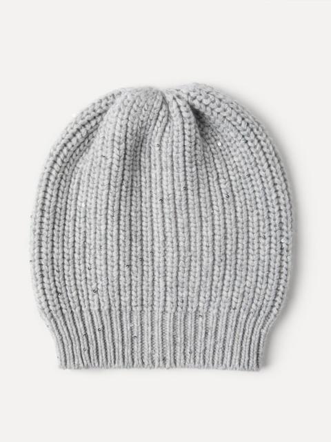 Cashmere and silk Diamond yarn knit beanie