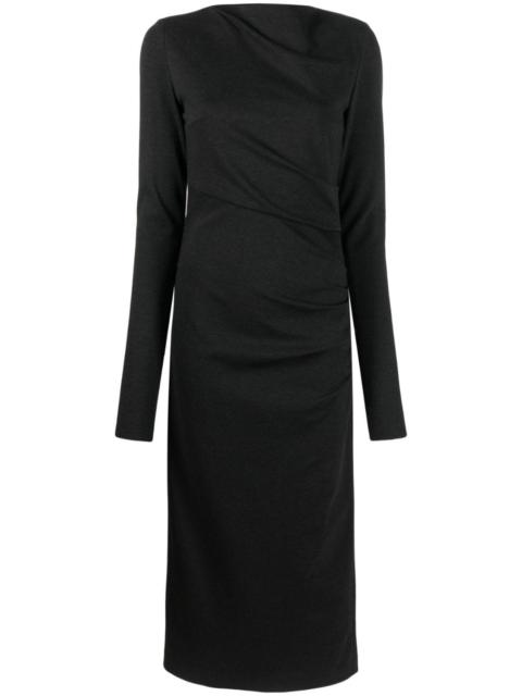 gathered cut-out midi dress