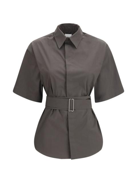 belted short-sleeve shirt