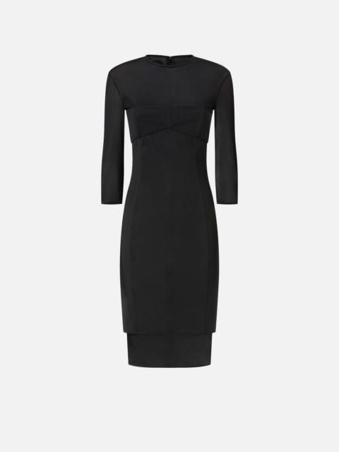 KNEE-LENGTH DRESS WITH SHEER DETAILING