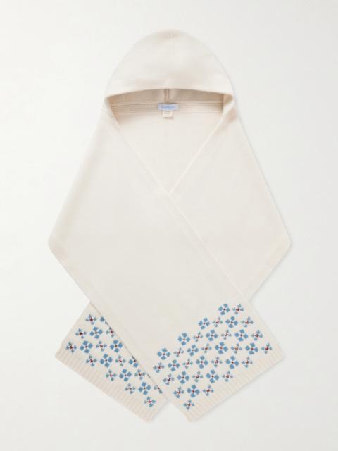 Winter Hooded Fair Isle Cashmere Scarf