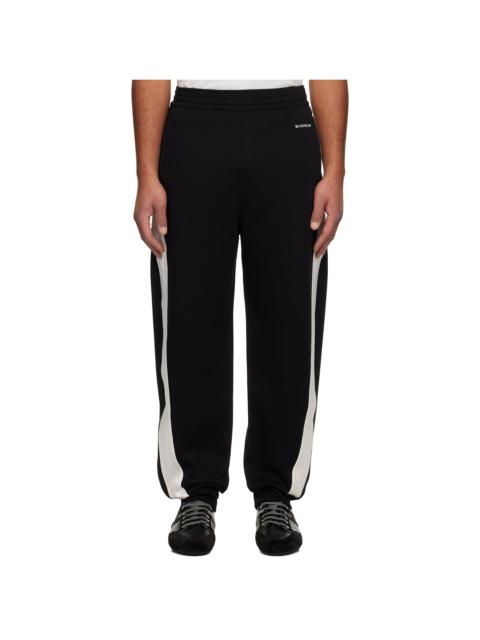 Black Open Seam Contrast Sweatpants