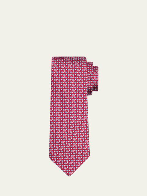 Men's Fox Face and Tail Silk Tie