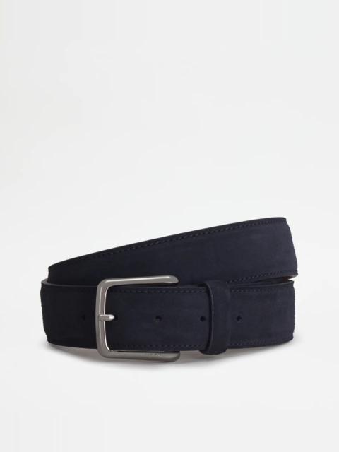 BELT IN SUEDE - BLUE