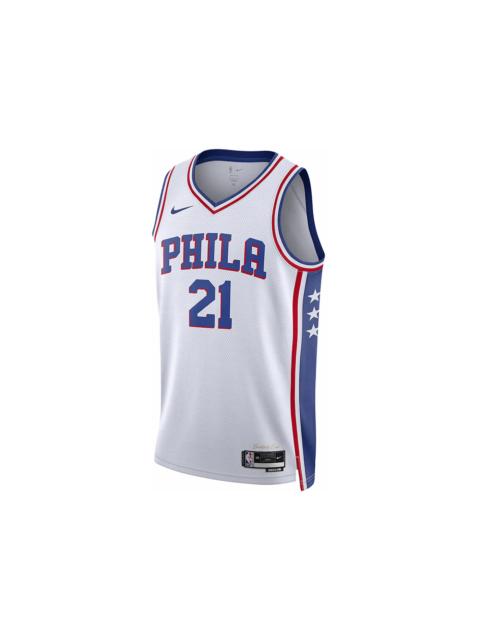 Nike NBA Philadelphia 76ers Association Edition Jersey Cloud White/Royal Blue/University Red