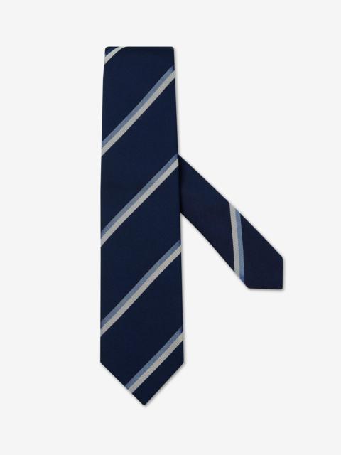 Regimental blue silk tie
