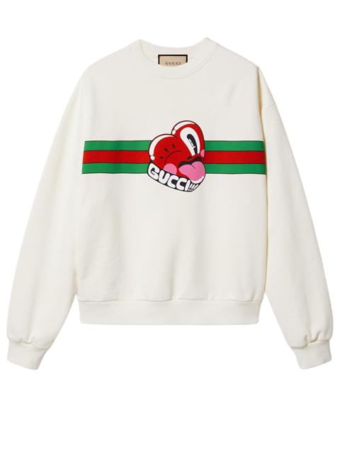 Gucci Cotton Jersey Sweatshirt With Gucci Print 'Off White' 768530-XJGI6-9095
