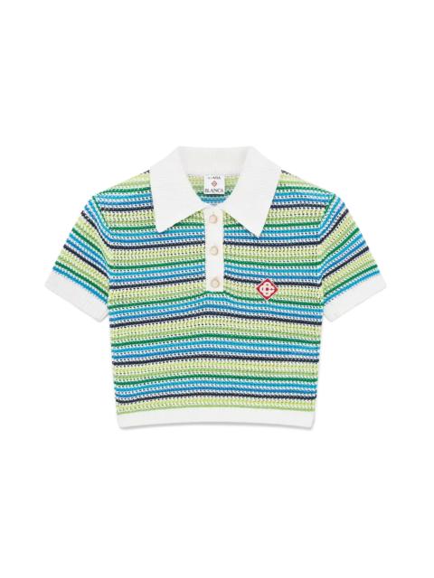 Stripe Short Sleeve Polo Shirt