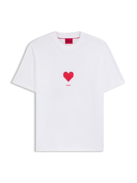 COTTON-JERSEY T-SHIRT WITH ORIGAMI-HEART PRINTS