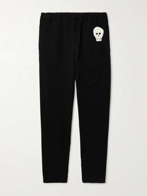 Slim-Fit Satin and Crochet-Trimmed Drill Sweatpants