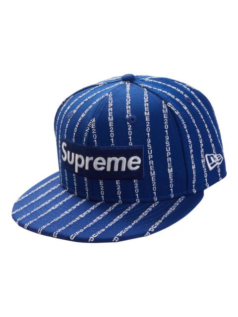 Supreme Text Stripe New Era Cap Royal
