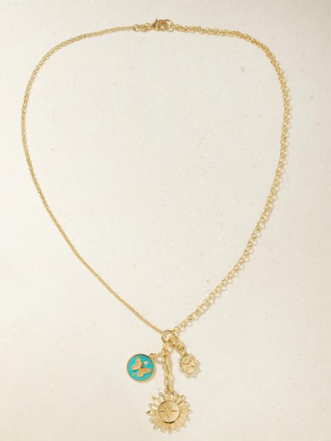 18-karat Gold, Enamel And Diamond Necklace