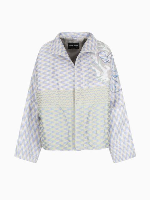 SILK, LINEN AND HEMP JACQUARD PEA COAT