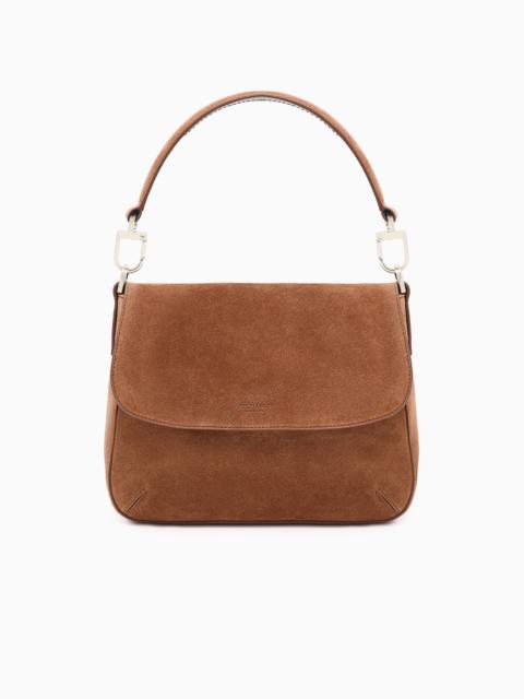 Medium la Prima Soft baguette bag in suede