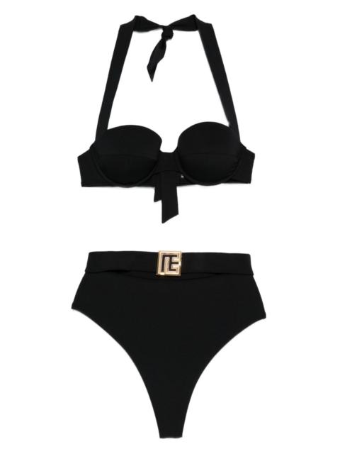 halterneck belted bikini