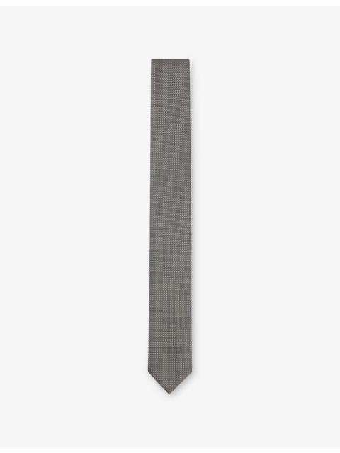 Geometric-Pattern Silk Tie
