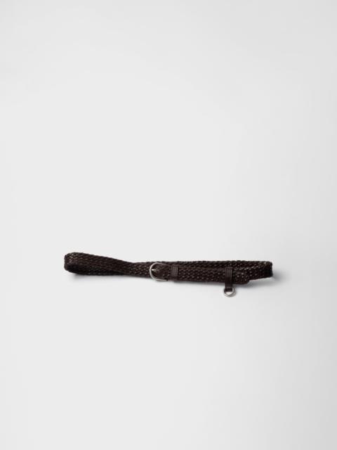 Braided leather belt