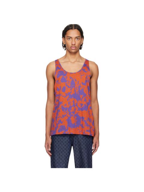 Orange & Purple Scoop Neck Tank Top