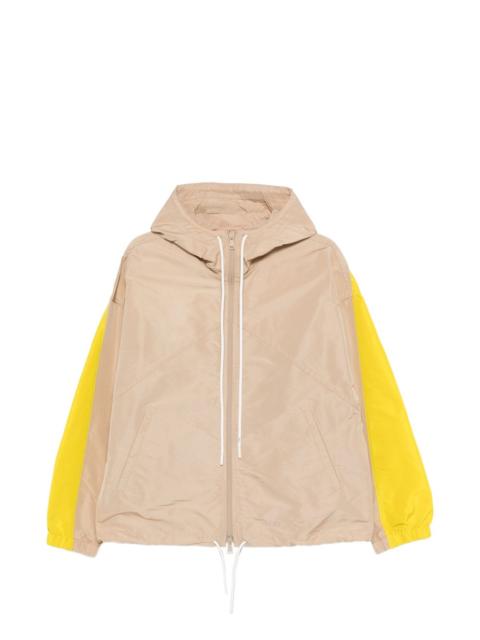 hooded colour-block jacket