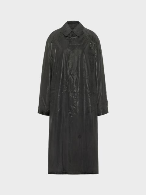 Foil-printed trench coat