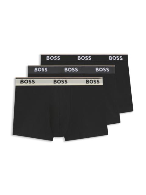 THREE-PACK OF STRETCH-COTTON TRUNKS WITH LOGO WAISTBANDS