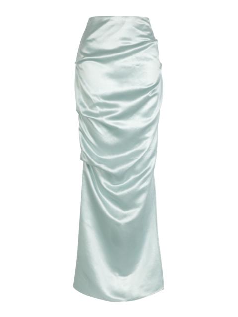 Remmy Draped Maxi Skirt blue