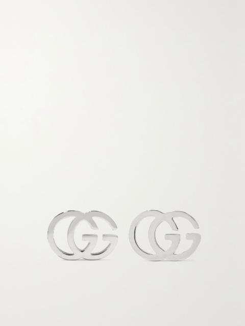 GG Tissue 18-karat white gold earrings Silver