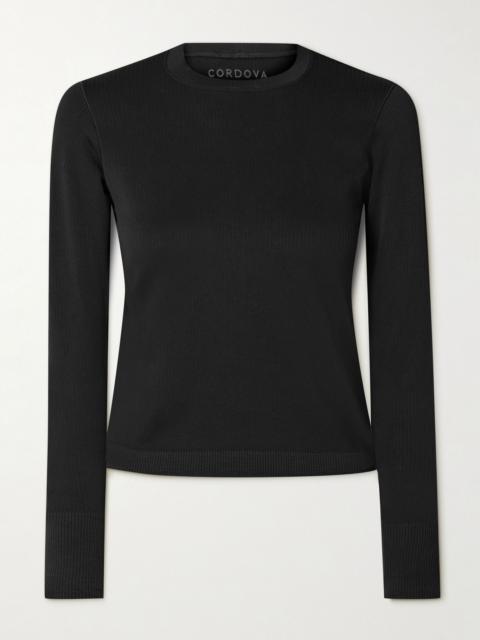 Ribbed thermal top Black