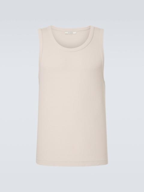 Cotton-blend fleece tank top