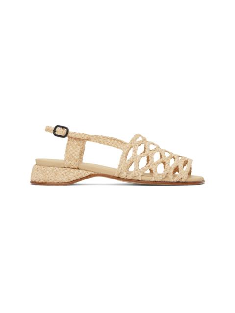 Beige Alzira Raffia Sandals