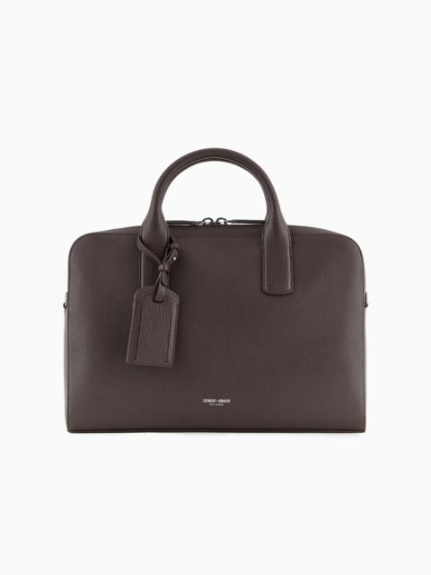 PEBBLED LEATHER BRIEFCASE
