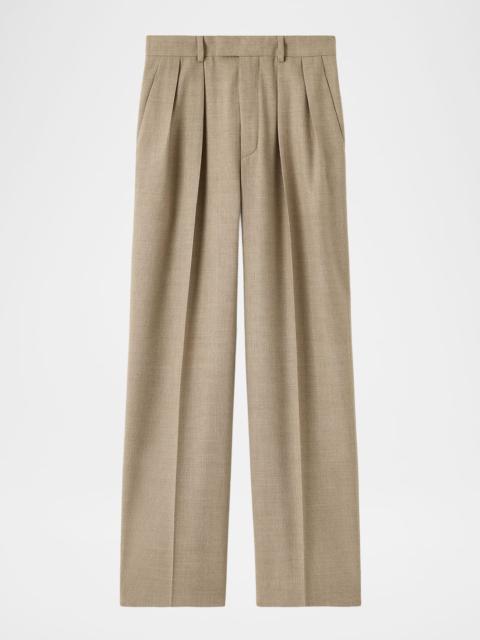 Rodger Pleated Wide-Leg Ankle Trousers