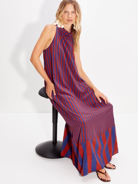 Mona Crepe Dress In Navy/Henna