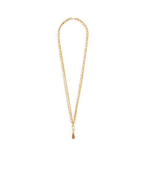 Sync golden brass long necklace