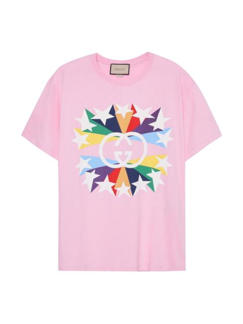 Interlocking G star burst print cotton T-shirt