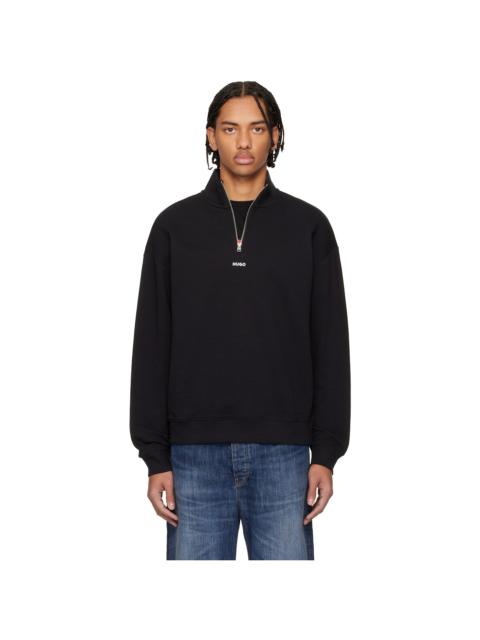 Black Cotton Terry Logo-Print Sweatshirt