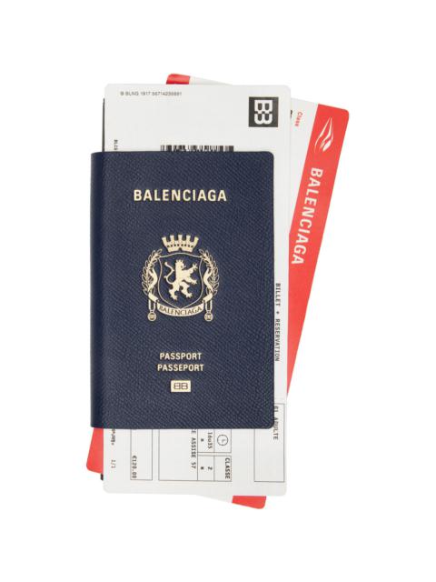 Navy Passport Long 2 Tickets Wallet