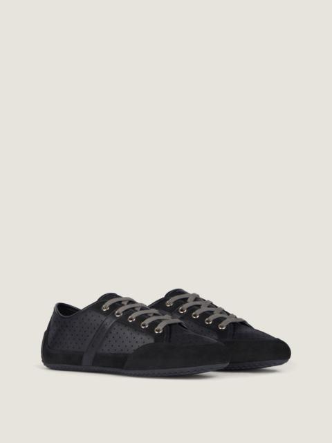 SLIM SNEAKERS IN PERFORATED LEATHER AND SUEDE