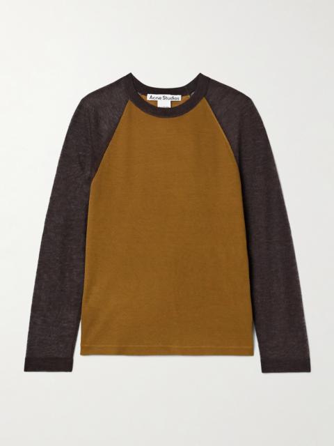 Two-tone Lyocell And Wool-blend T-shirt