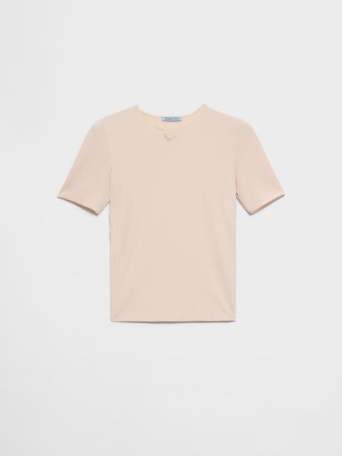 Short-sleeved stretch fabric T-shirt