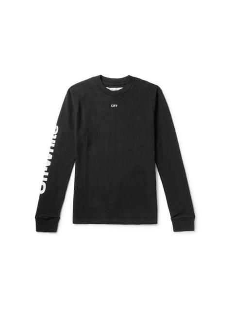 OFF-WHITE Diag Skulls Graphic Logo Print L/S T-Shirt Black/White/Blue