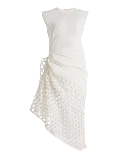 Notting Broderie Anglaise Cotton Midi Dress white