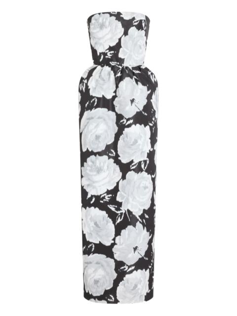 bustier floral maxi dress