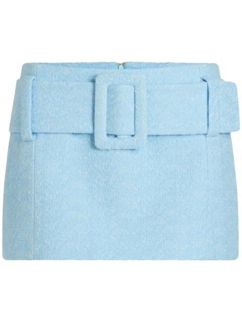 belted organic-cotton mini skirt