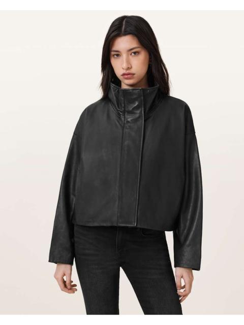 RYDER FUNNEL NECK LEATHER JACKET