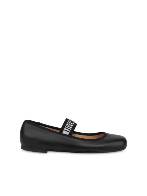 logo-strap ballet flats