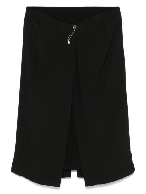 safety pin-detail midi skirt