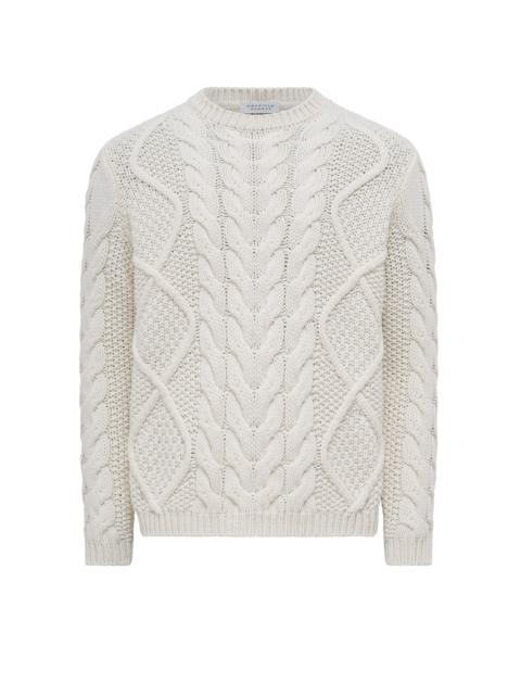 Geoffrey Knit Sweater in Ivory Cashmere
