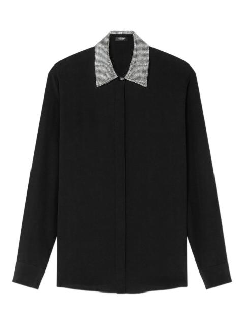 embellished-collar shirt