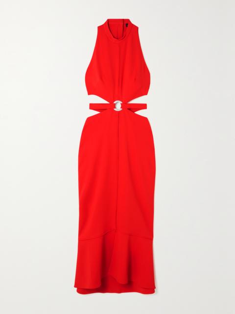 Cutout Stretch-cady Midi Dress